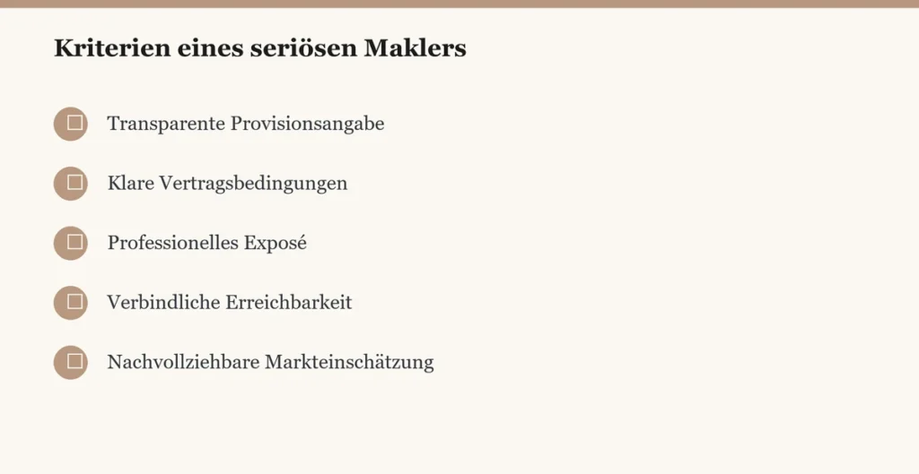 Kriterien Seriöser Makler