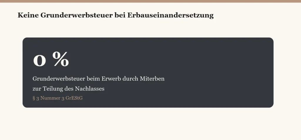 Steuerbefreiung Grunderwerbsteuer Erbauseinandersetzung